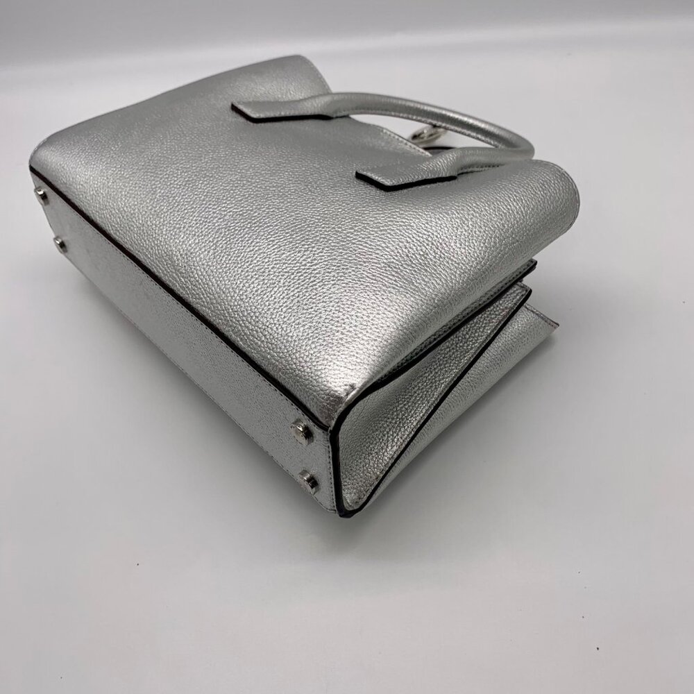 Michael Kors Silver Pebbled Leather Small Ruthie Satchel - Picture 9 of 12